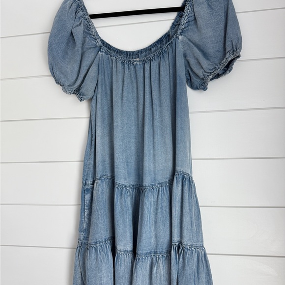 NEW, Mustard Seed, Chambray/Denim Short Sleeved Dress, Size Small - Picture 14 of 16